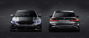 BMW 3-series G21 Touring M-Package 2020 satin matt finish - all sides Car Mockup Template.psd
