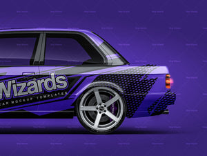 BMW 316i E30 Coupe glossy finish - all sides Car Mockup Template.psd