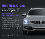 BMW 3 series F31 Touring 2013 glossy finish - all sides Car Mockup Template.psd