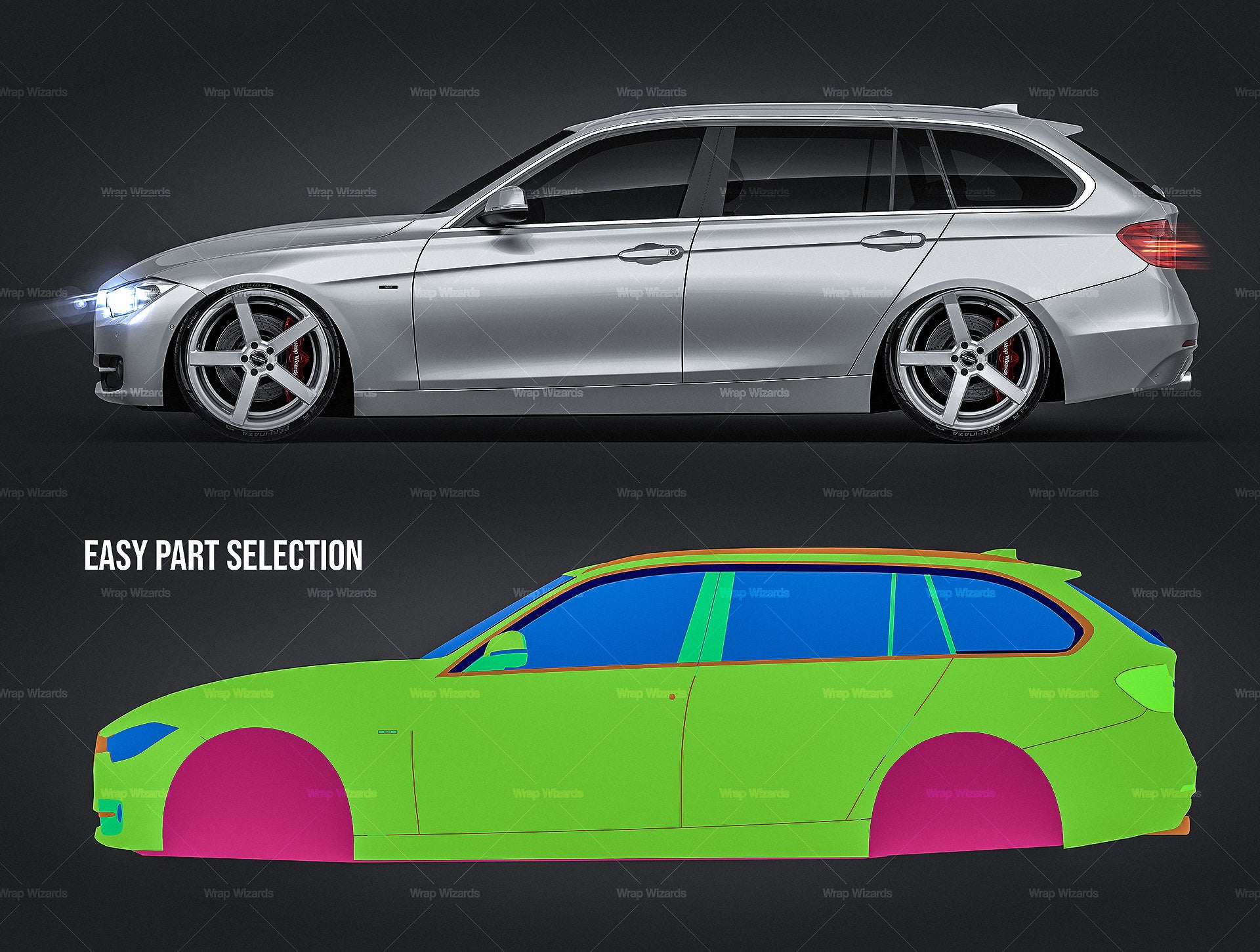 BMW F31 TOURING - 3 Series - Colour Vector File Download - .PDF, .Svg, .Png