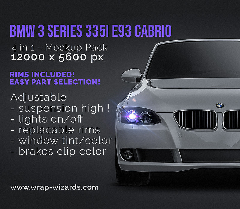 BMW 3-Series 335i E93 Cabrio - Car Mockup