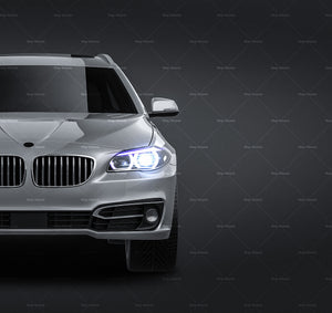 BMW 5 F11 Touring 2014 glossy finish - all sides Car Mockup Template.psd