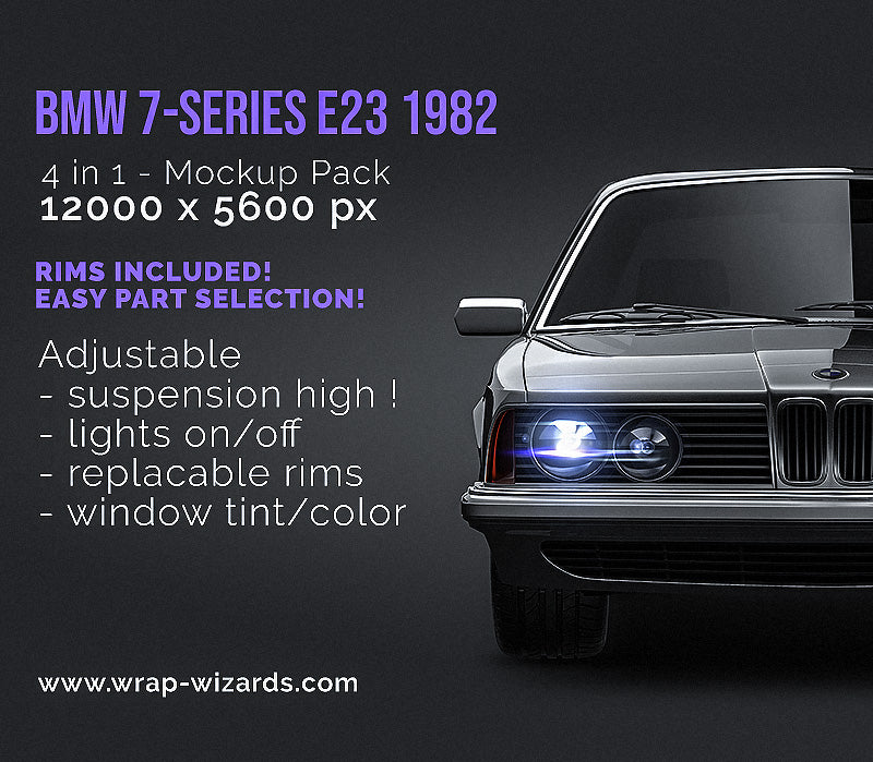 BMW 7-series E23 1982 - Car Mockup