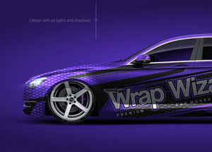 BMW 750iL 2013 glossy finish - all sides Car Mockup Template.psd
