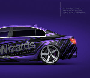 BMW 750iL 2013 glossy finish - all sides Car Mockup Template.psd