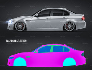 BMW E92 M3 satin matt finish - all sides Car Mockup Template.psd