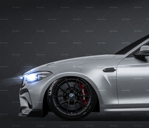 BMW M2 CS Racing 2020 glossy finish - all sides Car Mockup Template.psd