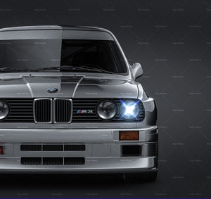 BMW M3 E30 Warsteiner glossy finish - all sides Car Mockup Template.psd