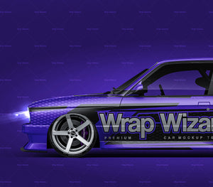 BMW M3 E30 Warsteiner glossy finish - all sides Car Mockup Template.psd