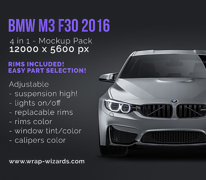 BMW 3-Series M3 F30 2016 - Car Mockup