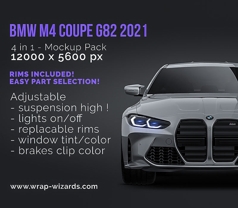 BMW 4-Series M4 Competition Coupe G82 2021 - Car Mockup