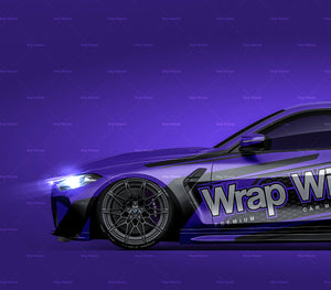 BMW M4 Competition Coupe G82 2021 glossy finish - all sides Car Mockup Template.psd