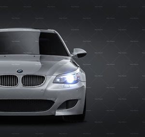 BMW M5 E60 2005-2010 glossy finish - all sides Car Mockup Template.psd