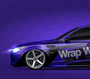 BMW M5 E60 2005-2010 glossy finish - all sides Car Mockup Template.psd