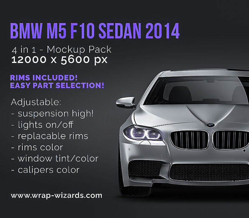 BMW 5-Series M5 F10 Sedan 2014 - Car Mockup