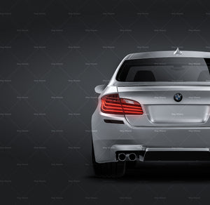 BMW M5 F10 Sedan 2014 satin matt finish - all sides Car Mockup Template.psd