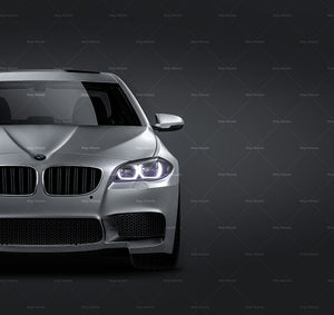 BMW M5 F10 Sedan 2014 satin matt finish - all sides Car Mockup Template.psd