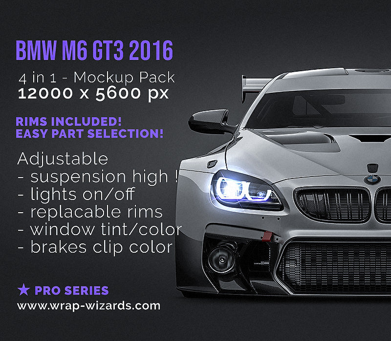 BMW 6-Series M6 GT3 2016 - Car Mockup
