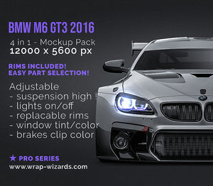 BMW M6 GT3 2016 glossy finish - all sides Car Mockup Template.psd