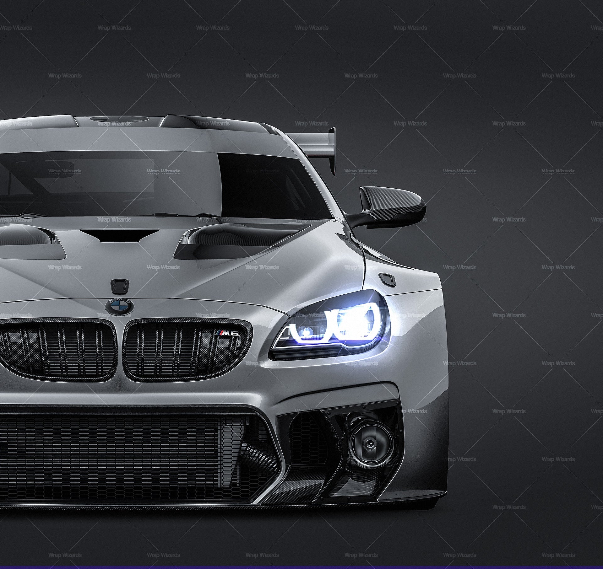 BMW M6 GT3 2016 glossy finish - all sides Car Mockup Template.psd