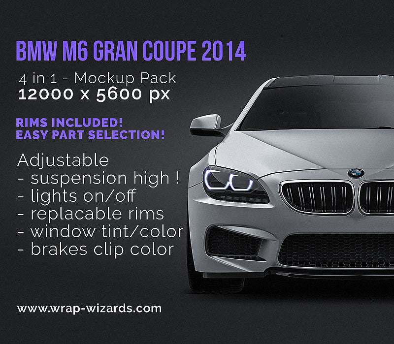 BMW 6-Series M6 Gran Coupe 2014 - Car Mockup