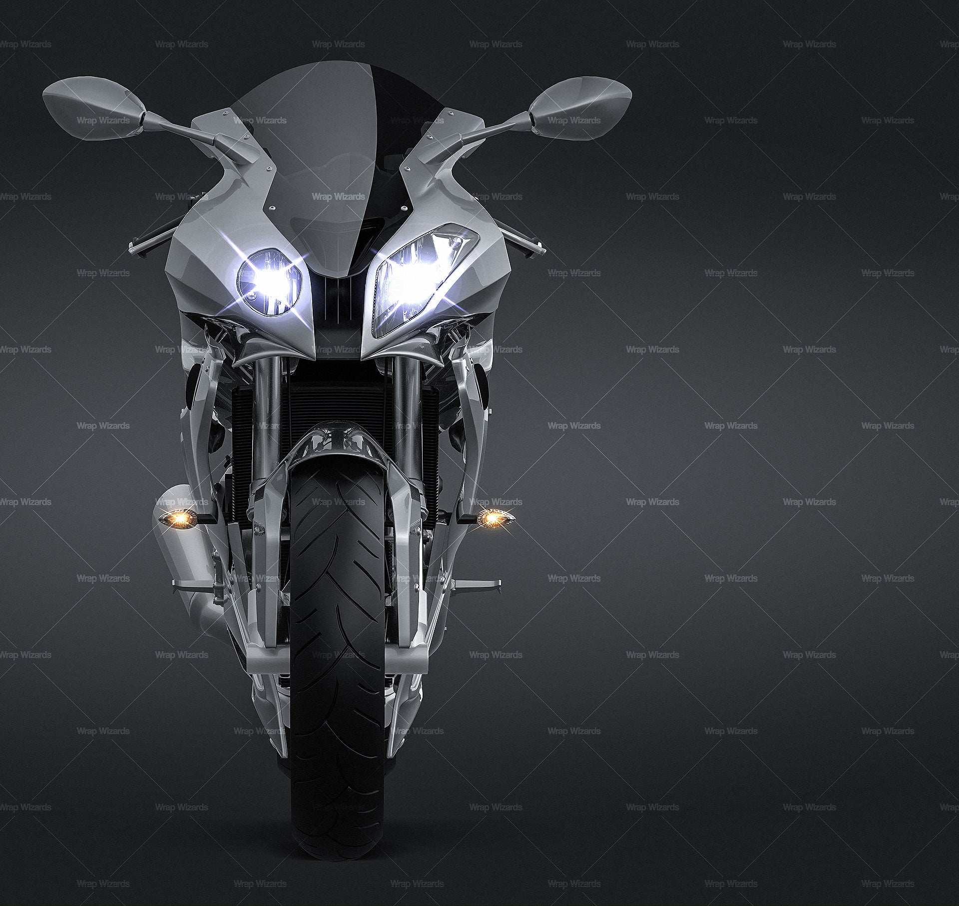 BMW S1000RR 2011 glossy finish - all sides Motorcycle Mockup Template.psd