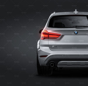 BMW X1 2020 glossy finish - all sides Car Mockup Template.psd