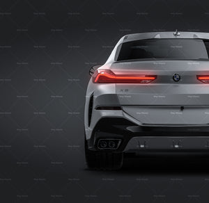 BMW X6 M Sport 2020 satin matt finish - all sides Car Mockup Template.psd
