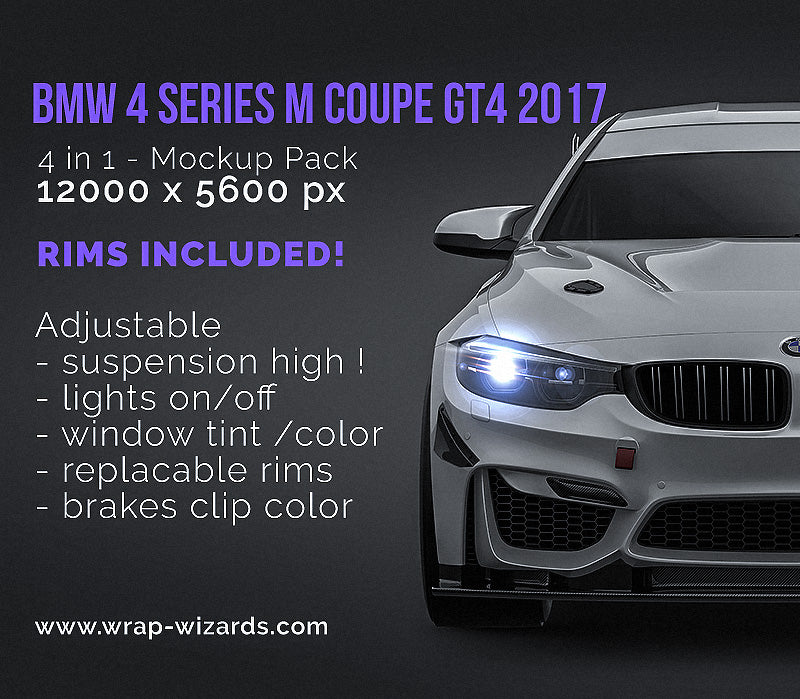 BMW 4-Series M coupe GT4 2017 - Car Mockup