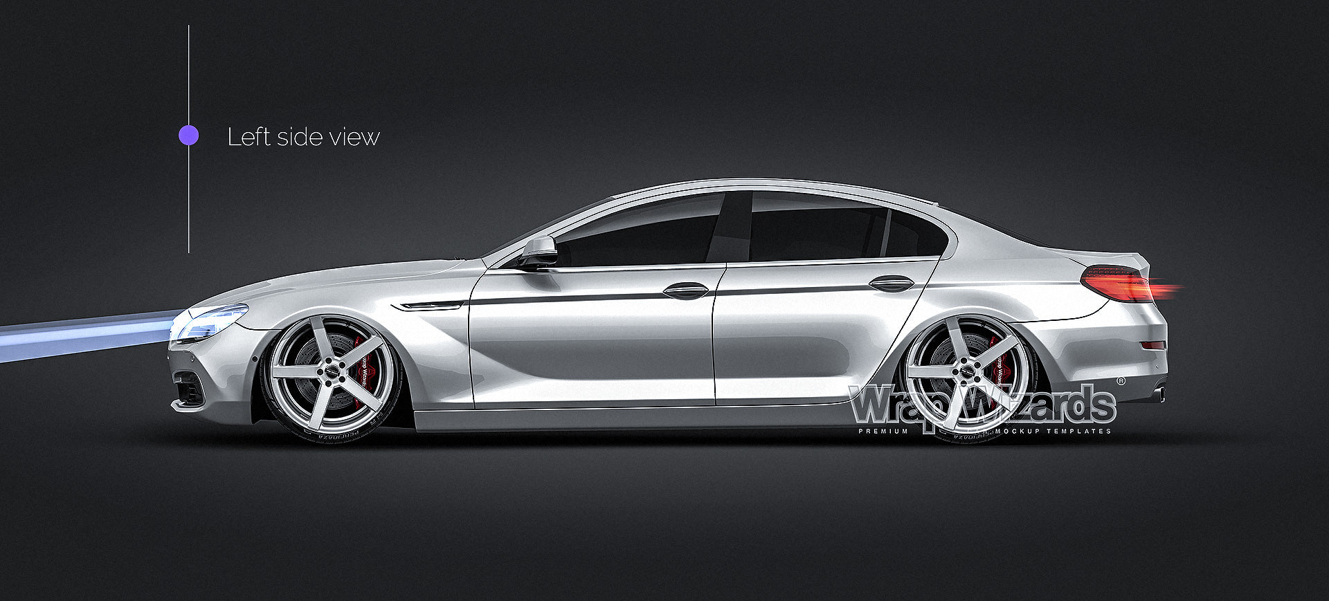 BMW 6-Series Gran Coupe 2015 glossy finish - all sides Car Mockup Template.psd