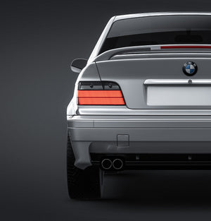 BMW E36 Coupe glossy finish - all sides Car Mockup Template.psd