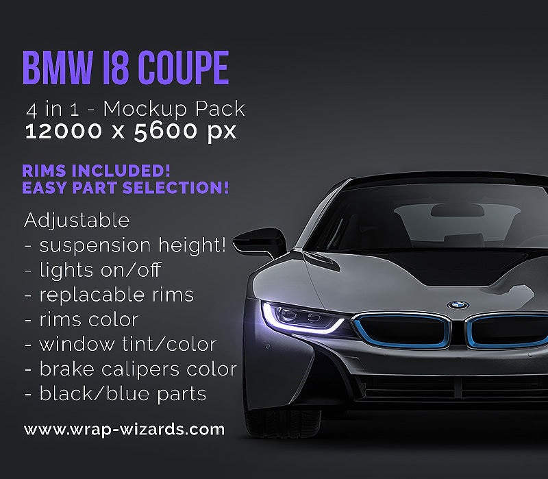 BMW i8 Coupe - Car Mockup