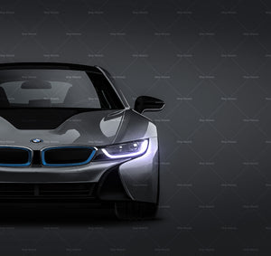 BMW i8 Coupe glossy finish - all sides Car Mockup Template.psd