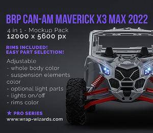 BRP Can-Am Maverick X3 Max 2022 glossy finish - all sides Car Mockup Template.psd