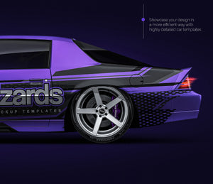 Chevrolet Camaro Iroc-Z 1990 glossy finish - all sides Car Mockup Template.psd