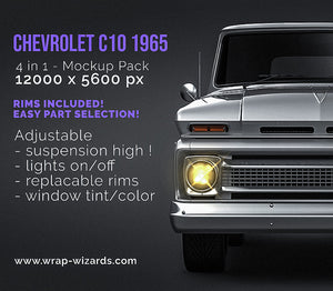 Chevrolet C10 1965 glossy finish - all sides Car Mockup Template.psd