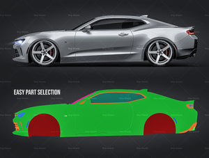 Chevrolet Camaro 2016 glossy finish - all sides Car Mockup Template.psd