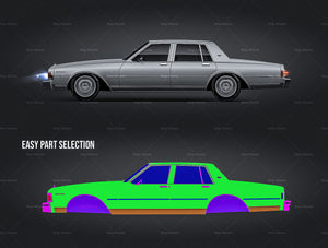 Chevrolet Caprice 1978 glossy finish - all sides Car Mockup Template.psd