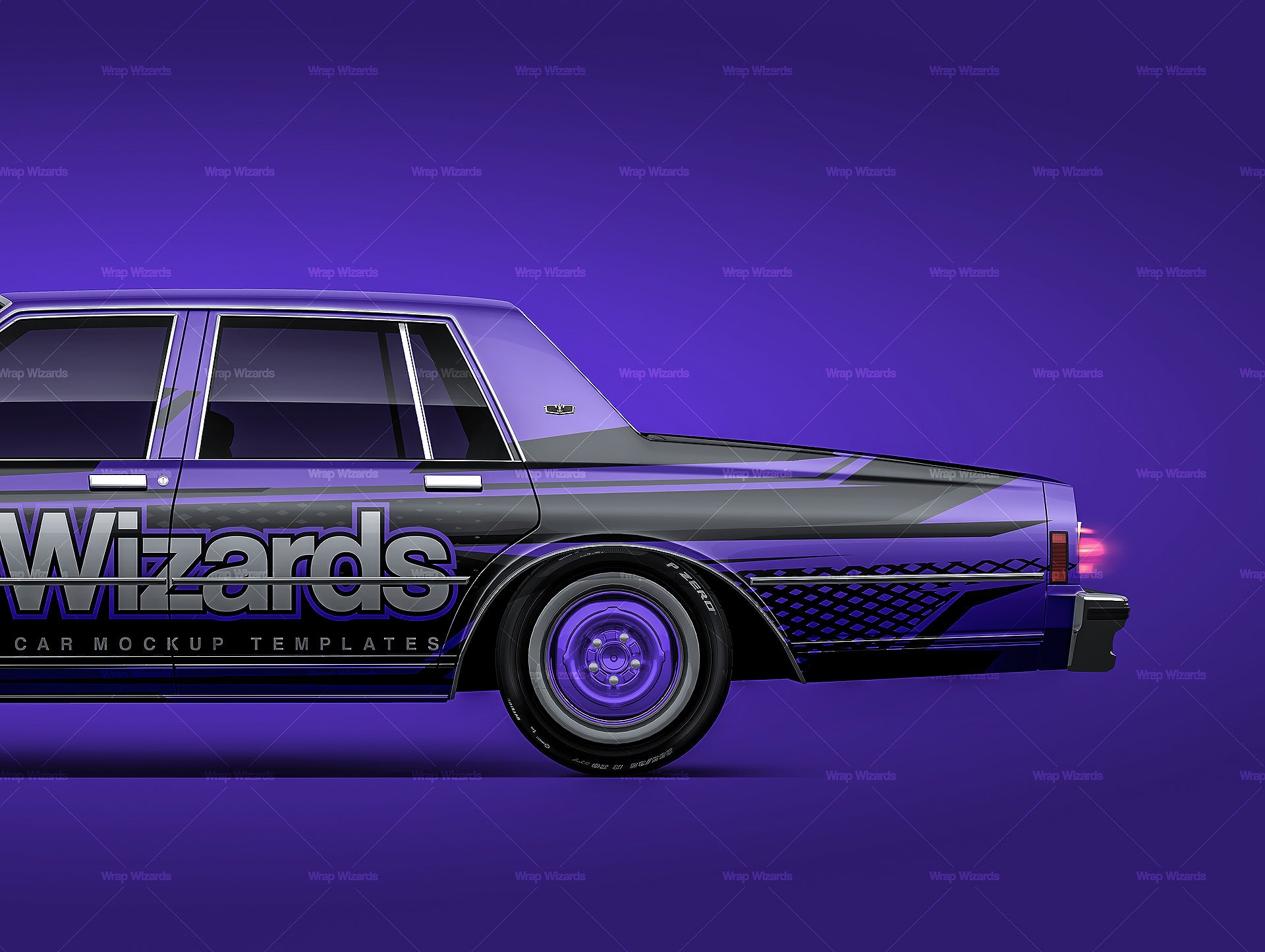Chevrolet Caprice 1978 glossy finish - all sides Car Mockup Template.psd