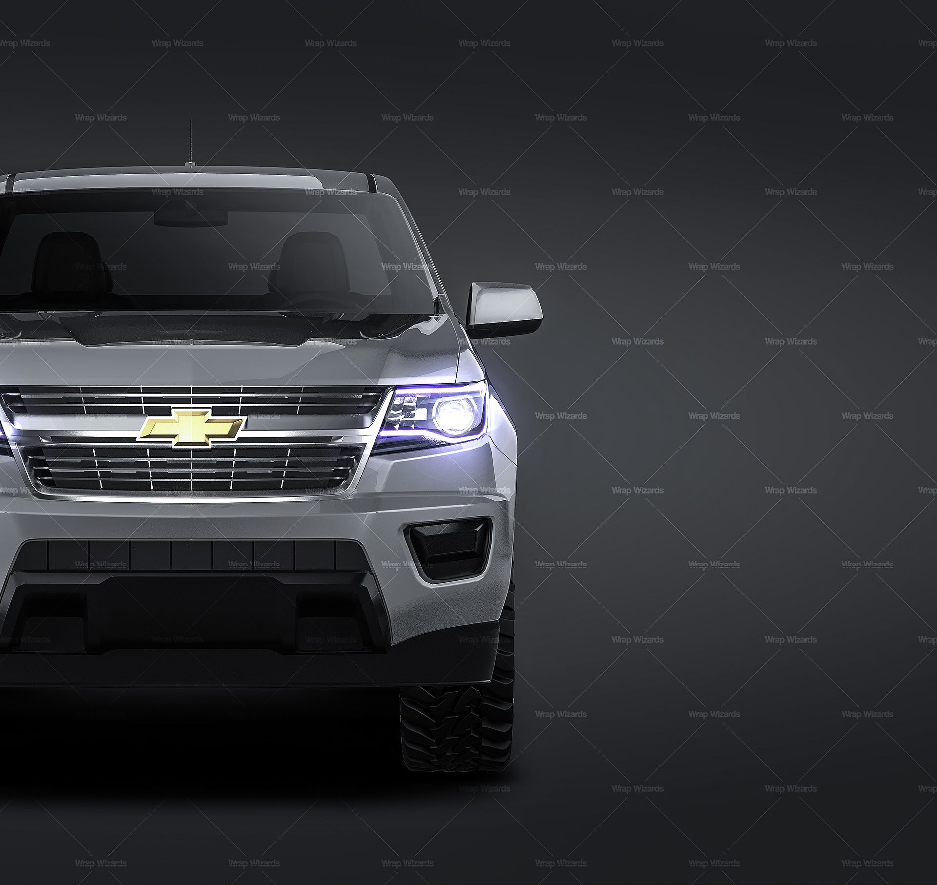 Chevrolet Colorado 2018 extended cab glossy finish - all sides Car Mockup Template.psd