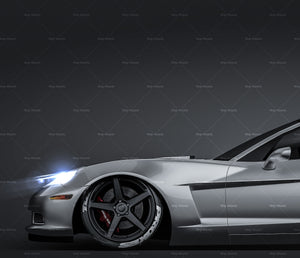Chevrolet Corvette C6 glossy finish - all sides Car Mockup Template.psd