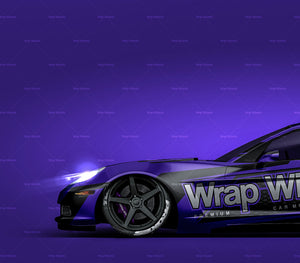 Chevrolet Corvette C6 glossy finish - all sides Car Mockup Template.psd