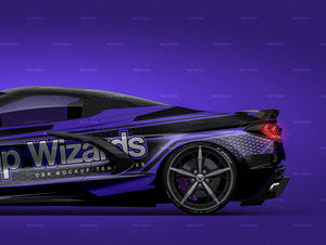 Chevrolet Corvette C8 Stingray Convertible 2021 glossy finish - all sides Car Mockup Template.psd