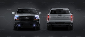 Chevrolet Silverado Crew Cab 1500 Trail Boss glossy finish - all sides Car Mockup Template.psd