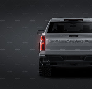 Chevrolet Silverado Crew Cab 1500 Trail Boss glossy finish - all sides Car Mockup Template.psd