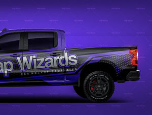 Chevrolet Silverado Crew Cab 1500 Trail Boss glossy finish - all sides Car Mockup Template.psd