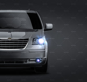 Chrysler Grand Voyager glossy finish - all sides Car Mockup Template.psd