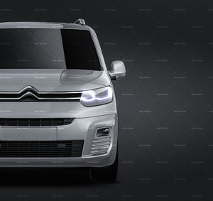 Citroen Berlingo Van 2019 glossy finish - all sides Car Mockup Template.psd