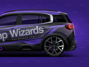 Citroen C5 Aircross 2021 satin matt finish - all sides Car Mockup Template.psd