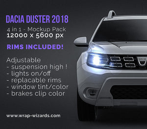 Dacia Duster 2018 glossy finish - all sides Car Mockup Template.psd